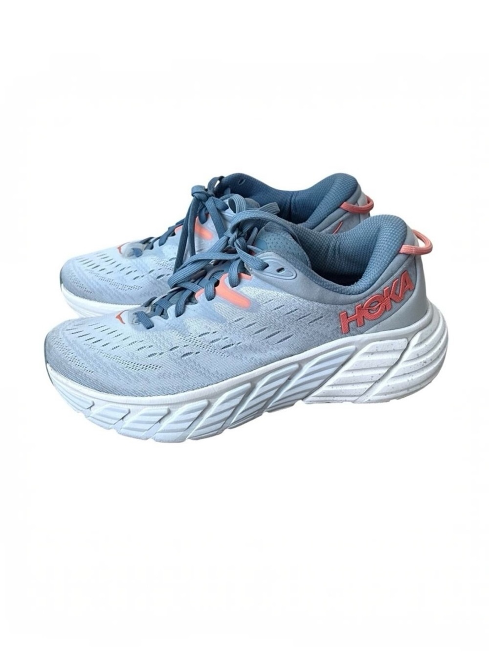 Hoka Gaviota 4 Running Shoes Womens 6.5B Blue Pink Athletic Sneakers Walking